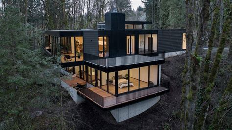 modern black house exterior